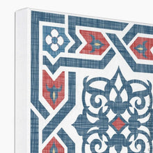 تحميل الصورة في عارض المعرض ، Red-Blue Islamic Wall Art of Islamic Pattern Decor in Arabesque Natural Frame
