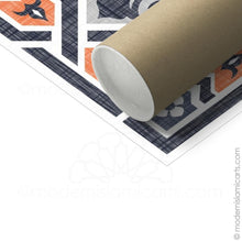 Charger l'image dans la galerie, Orange-Black Islamic Canvas of Islamic Pattern Decor in Arabesque Natural Frame
