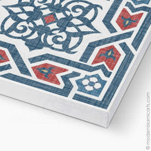 Load image into Gallery viewer, Arabesque Islamic Pattern Decor Islamic Wall Art in Red-Blue  Framed Canvas
