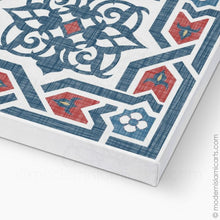 تحميل الصورة في عارض المعرض ، Arabesque Islamic Pattern Decor Islamic Wall Art in Red-Blue Framed Canvas