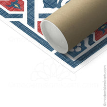 تحميل الصورة في عارض المعرض ، Red-Blue Arabesque Islamic Wall Art of Islamic Pattern Decor Black Frame