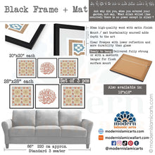 Cargar imagen en el visor de la galería, Arabesque Set of 3 Islamic Wall Art | Beige | Surah Kahf Arabesque Islamic Decor