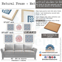 Ladda upp bild till gallerivisning, Arabesque Set of 3 Islamic Wall Art | Blue-Red | Surah Yusuf Arabesque Islamic Decor
