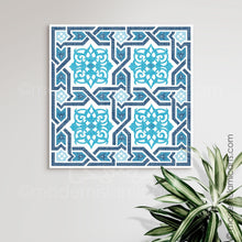 Ladda upp bild till gallerivisning, Islamic Pattern Decor | Blue | Arabesque Islamic Wall Art - Modern Islamic Arts