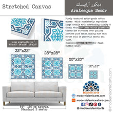 Ladda upp bild till gallerivisning, Islamic Pattern Decor | Blue | Arabesque Islamic Wall Art - Modern Islamic Arts