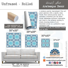 Ladda upp bild till gallerivisning, Islamic Pattern Decor | Blue | Arabesque Islamic Wall Art - Modern Islamic Arts