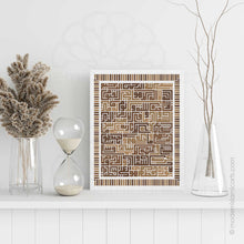 Cargar imagen en el visor de la galería, Ayatul kursi | Arte de pared islámica kúfica | Marrones