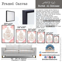 Load image into Gallery viewer, Surah Ikhlas | Pink | Watercolor Islamic Canvas
