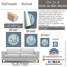 Ladda upp bild till gallerivisning, Allah | Blue | Islamic Pattern Islamic Canvas