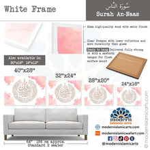 Load image into Gallery viewer, Surah Nas | Pink | Watercolor Islamic Canvas