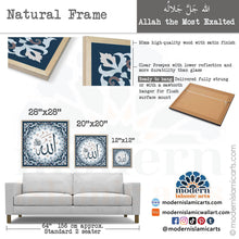 Ladda upp bild till gallerivisning, Allah | Navy | Islamic Pattern Islamic Canvas