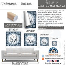Ladda upp bild till gallerivisning, Allah | Navy | Islamic Pattern Islamic Canvas