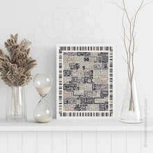 Cargar imagen en el visor de la galería, Ayatul kursi | Arte de pared islámica kúfica | Gris y beige