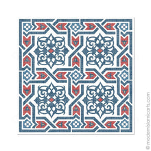 تحميل الصورة في عارض المعرض ، Islamic Wall Art of Islamic Pattern Decor in Red-Blue Arabesque Canvas