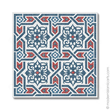 Ladda upp bild till gallerivisning, Islamic Pattern Decor Islamic Wall Art Red-Blue Arabesque Unframed
