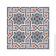 Load image into Gallery viewer, Islamic Canvas of Islamic Pattern Decor in Orange-Black Arabesque Canvas
