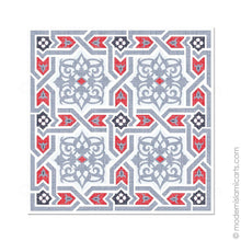 Load image into Gallery viewer, Islamic Canvas of Islamic Pattern Decor in Grey-Red Arabesque Canvas

