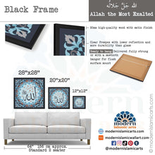 Indlæs billede til gallerivisning Allah | Blue | Islamic Pattern Islamic Canvas
