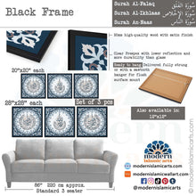 Lade das Bild in den Galerie-Viewer, Islamic Pattern Set of 3 Quls | Navy | Al-Ikhlaas, An-Naas and Al-Falaq
