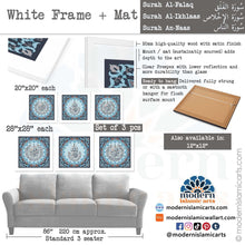 Indlæs billede til gallerivisning Islamic Pattern Set of 3 Quls | Blue | Al-Ikhlaas, An-Naas and Al-Falaq - Modern Islamic Arts

