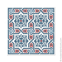 Load image into Gallery viewer, Islamic Wall Art of Islamic Pattern Decor in Red-Blue Arabesque Canvas
