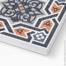 Ladda upp bild till gallerivisning, Islamic Pattern Decor Islamic Canvas Orange-Black Arabesque White Frame with Mat
